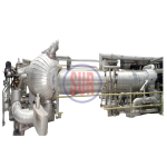 Preheater pipa besar dengan komponen modular dan rangka penyangga, digunakan untuk pemanasan awal dalam aplikasi industri berat.