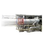 Preheater industri dengan desain pipa besar dan rangka penyangga, digunakan untuk pemanasan awal gas atau cairan dalam proses industri.