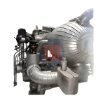 Preheater dengan konstruksi pipa melengkung dan beberapa komponen pendukung, dirancang untuk efisiensi pemanasan dalam sistem industri.